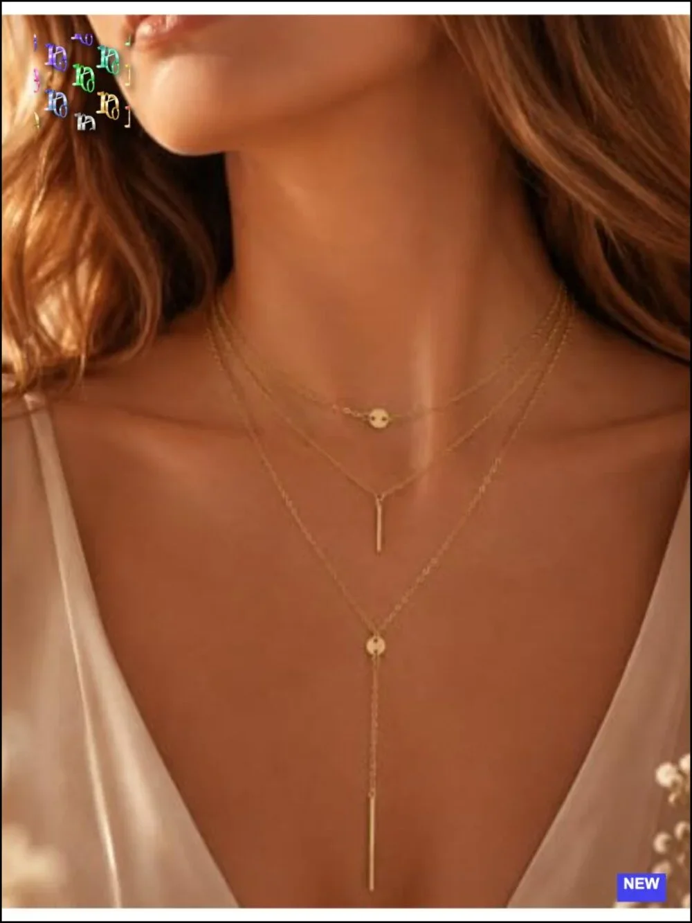 4PCS Layered Gold Cross Necklace Set - Bohemia Pearl Y Pendant Necklaces